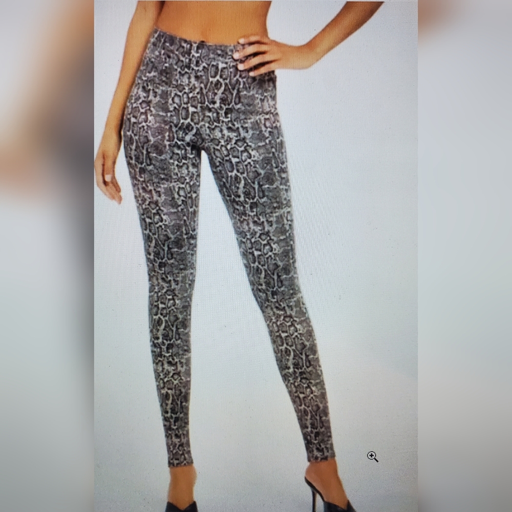 SPANX Snakeskin Print Textured Ankle Leggings/Jeggings - Sz XS
